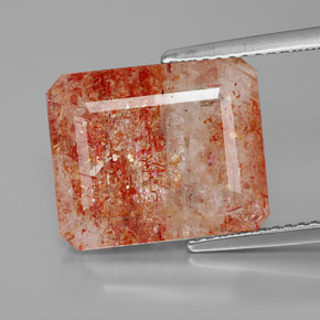 7,51 ctw natürlicher orangefarbener Sonnenstein, Transparent, Transparent / Lichtdurchlässig
