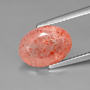 2,88 ctw natürlicher orangefarbener Sonnenstein, Transparent, Transparent / Lichtdurchlässig