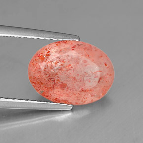 2,88 ctw natürlicher orangefarbener Sonnenstein, Transparent, Transparent / Lichtdurchlässig