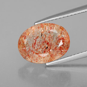 2,76 ctw natürlicher orangefarbener Sonnenstein, Transparent, Transparent / Lichtdurchlässig