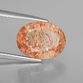 2,76 ctw natürlicher orangefarbener Sonnenstein, Transparent, Transparent / Lichtdurchlässig