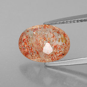 2,76 ctw natürlicher orangefarbener Sonnenstein, Transparent, Transparent / Lichtdurchlässig