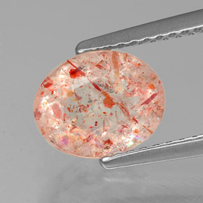 1,64 ctw natürlicher orangefarbener Sonnenstein, Transparent, Transparent / Lichtdurchlässig