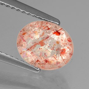 1,64 ctw natürlicher orangefarbener Sonnenstein, Transparent, Transparent / Lichtdurchlässig