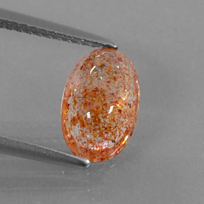 1,70 ctw natürlicher orangefarbener Sonnenstein, Transparent, Transparent / Lichtdurchlässig