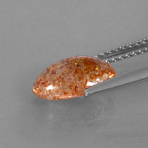 1,70 ctw natürlicher orangefarbener Sonnenstein, Transparent, Transparent / Lichtdurchlässig