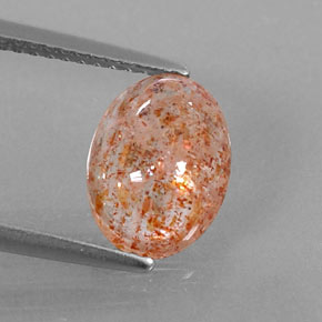 2,18 ctw natürlicher orangefarbener Sonnenstein, Transparent, Transparent / Lichtdurchlässig