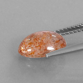 2,18 ctw natürlicher orangefarbener Sonnenstein, Transparent, Transparent / Lichtdurchlässig