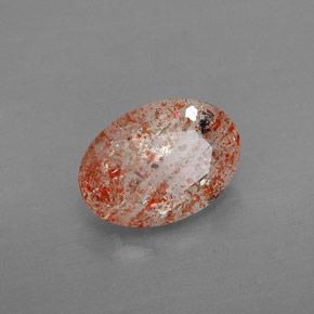 1,58 ctw natürlicher orangefarbener Sonnenstein, Transparent, Transparent / Lichtdurchlässig