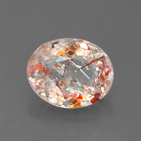1,06 ctw natürlicher orangefarbener Sonnenstein, Oval Schliff, Transparent