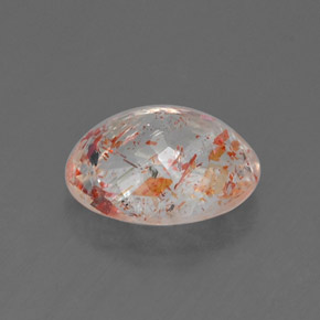 1,06 ctw natürlicher orangefarbener Sonnenstein, Oval Schliff, Transparent