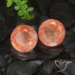 6.37 ct natürliche Ingwer-Orange Sonnenstein-Edelsteine, Runden, Lichtdurchlässig