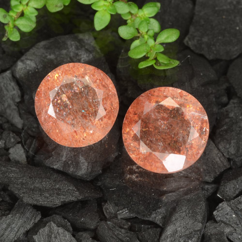 6.24 ct natürliche Ingwer-Orange Sonnenstein-Edelsteine, Rund Schliff, Lichtdurchlässig