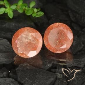 6.55 ct natürliche Ingwer-Orange Sonnenstein-Edelsteine, Runden, Transparent