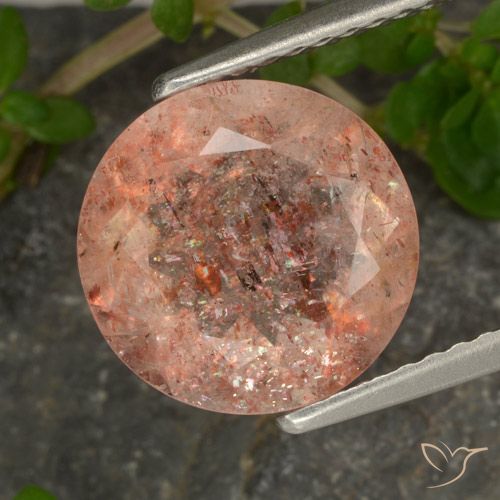 3.19ct Natürlicher Helle Tigerorange Sonnenstein, Runden, Transparent