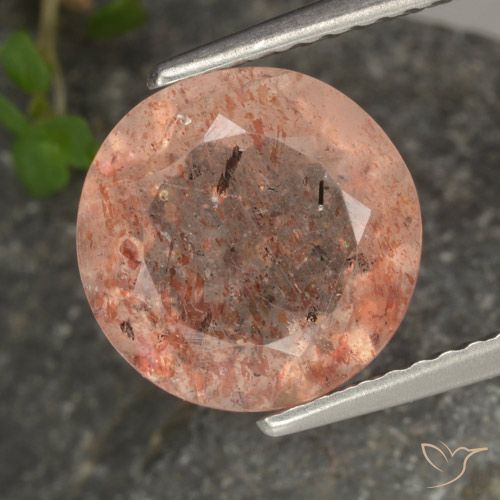 3.42ct Natürlicher hellorange Sonnenstein, Runden, Transparent