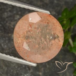9,17 ctw natürlicher Helle Pfirsichorange Sonnenstein, Runden, Transparent