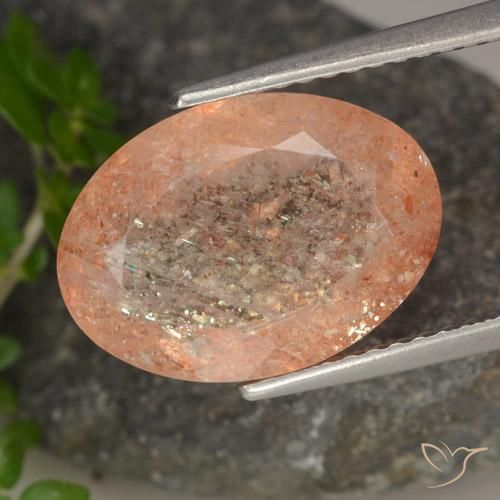 5.54ct Natürlicher Medium Light-Orange Sonnenstein, Oval, Lichtdurchlässig