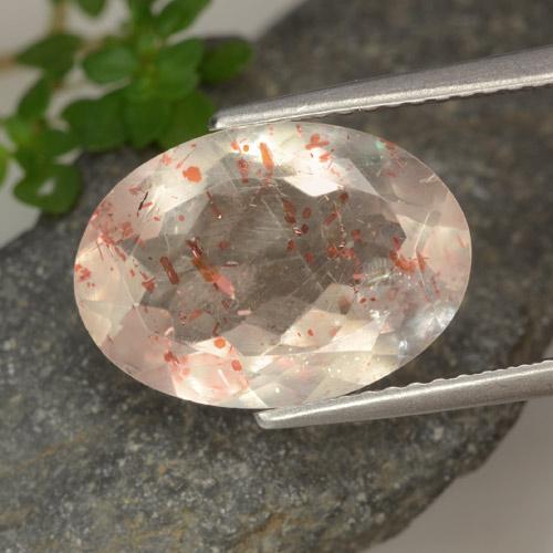 5,02 ctw natürlicher orangefarbener Sonnenstein, Oval Schliff, Transparent