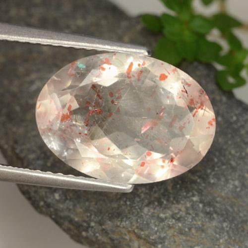 5,02 ctw natürlicher orangefarbener Sonnenstein, Oval Schliff, Transparent