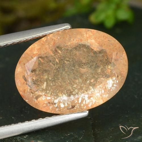 4.99ct Natürlicher rötlich-orange Sonnenstein, Oval, Transparent