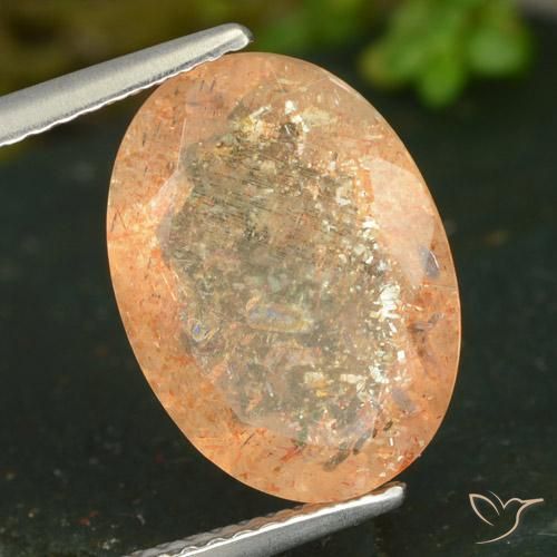 9,17 ctw natürlicher rötlich-orange Sonnenstein, Oval, Transparent