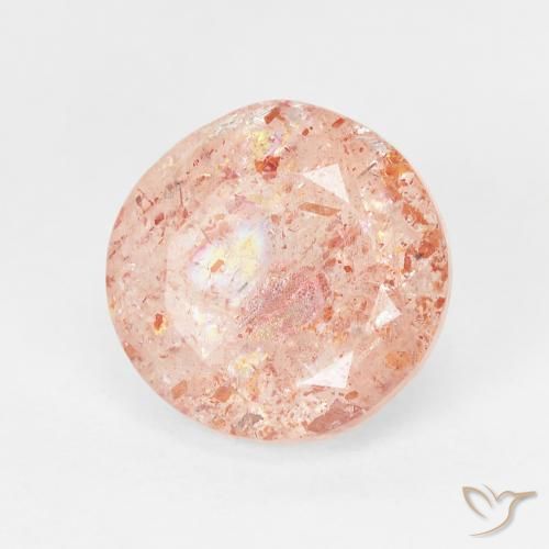 9,17 ctw natürlicher Light Grapefruit Pink Sonnenstein, Runden, Transparent