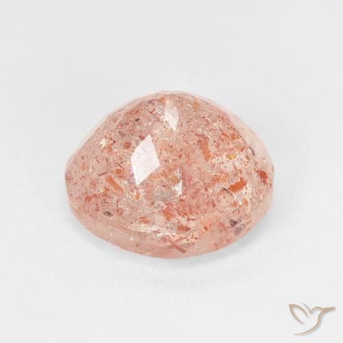 9,17 ctw natürlicher Light Grapefruit Pink Sonnenstein, Runden, Transparent