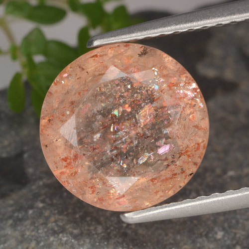 9,17 ctw natürlicher hellorange Sonnenstein, Rund Schliff, Lichtdurchlässig