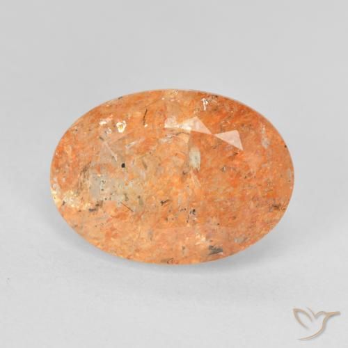 5.65ct Natürlicher Mittelorange Sonnenstein, Oval, Lichtdurchlässig