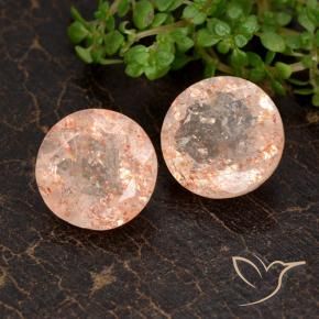7.09 ct natürliche hellorange Sonnenstein-Edelsteine, Runden, Transparent