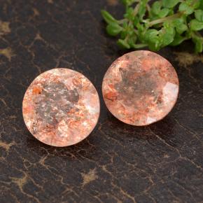 5,73 ct natürliche orangefarbener Sonnenstein-Edelsteine, Rundschliff, Transparent