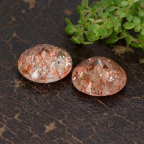 5,73 ct natürliche orangefarbener Sonnenstein-Edelsteine, Rundschliff, Transparent