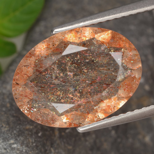 9,17 ctw natürlicher Ingwer-Orange Sonnenstein, Oval Schliff, Transparent