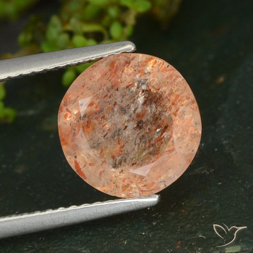 3.24ct Natürlicher hellorange Sonnenstein, Runden, Transparent