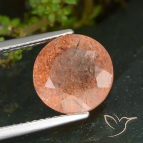 9,17 ctw natürlicher Ingwer-Orange Sonnenstein, Runden, Transparent