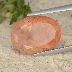 9,17 ctw natürlicher rötlich-orange Sonnenstein, Oval, Lichtdurchlässig