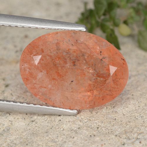 5.43ct Natürlicher Mittel-Hellorange Sonnenstein, Oval, Lichtdurchlässig