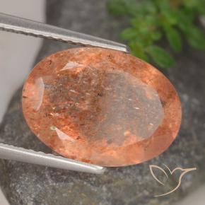 9,17 ctw natürlicher rötlich-orange Sonnenstein, Oval, Lichtdurchlässig