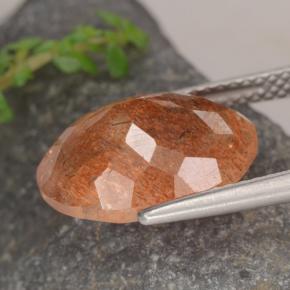 5,25 ctw natürlicher orangefarbener Sonnenstein, Oval Schliff, Lichtdurchlässig