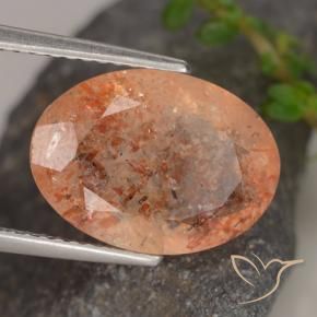 9,17 ctw natürlicher Ingwer-Orange Sonnenstein, Oval, Transparent