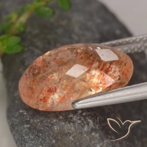 9,17 ctw natürlicher Ingwer-Orange Sonnenstein, Oval, Transparent