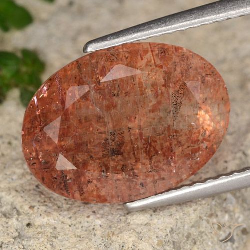 6.46ct Natürlicher Grapefruit-Orange Sonnenstein, Oval, Lichtdurchlässig