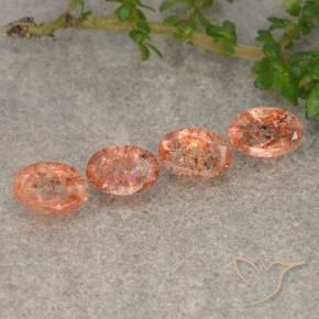 2.33 ct natürliche Grapefruit-Orange Sonnenstein-Edelsteine, Oval, Lichtdurchlässig