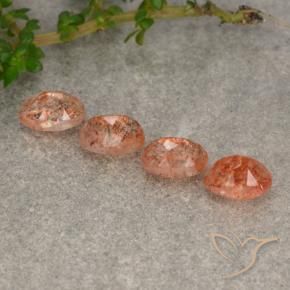2.33 ct natürliche Grapefruit-Orange Sonnenstein-Edelsteine, Oval, Lichtdurchlässig
