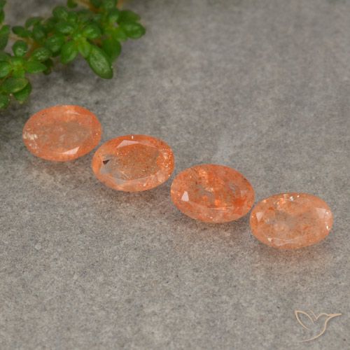 2,16 ct natürliche orangefarbener Sonnenstein-Edelsteine, Oval Schliff, Lichtdurchlässig