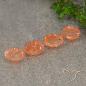 2,16 ct natürliche orangefarbener Sonnenstein-Edelsteine, Oval Schliff, Lichtdurchlässig