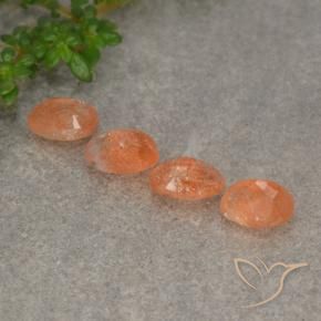 2,16 ct natürliche orangefarbener Sonnenstein-Edelsteine, Oval Schliff, Lichtdurchlässig