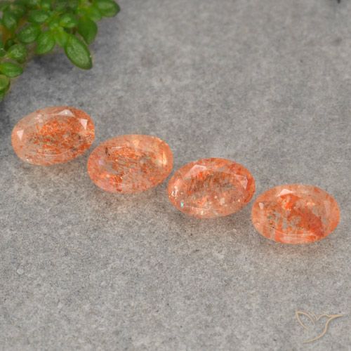 2.04ctw Natürlicher rötlich-orange Sonnenstein, Oval, Lichtdurchlässig