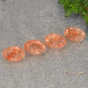 2.04 ct natürliche rötlich-orange Sonnenstein-Edelsteine, Oval, Lichtdurchlässig